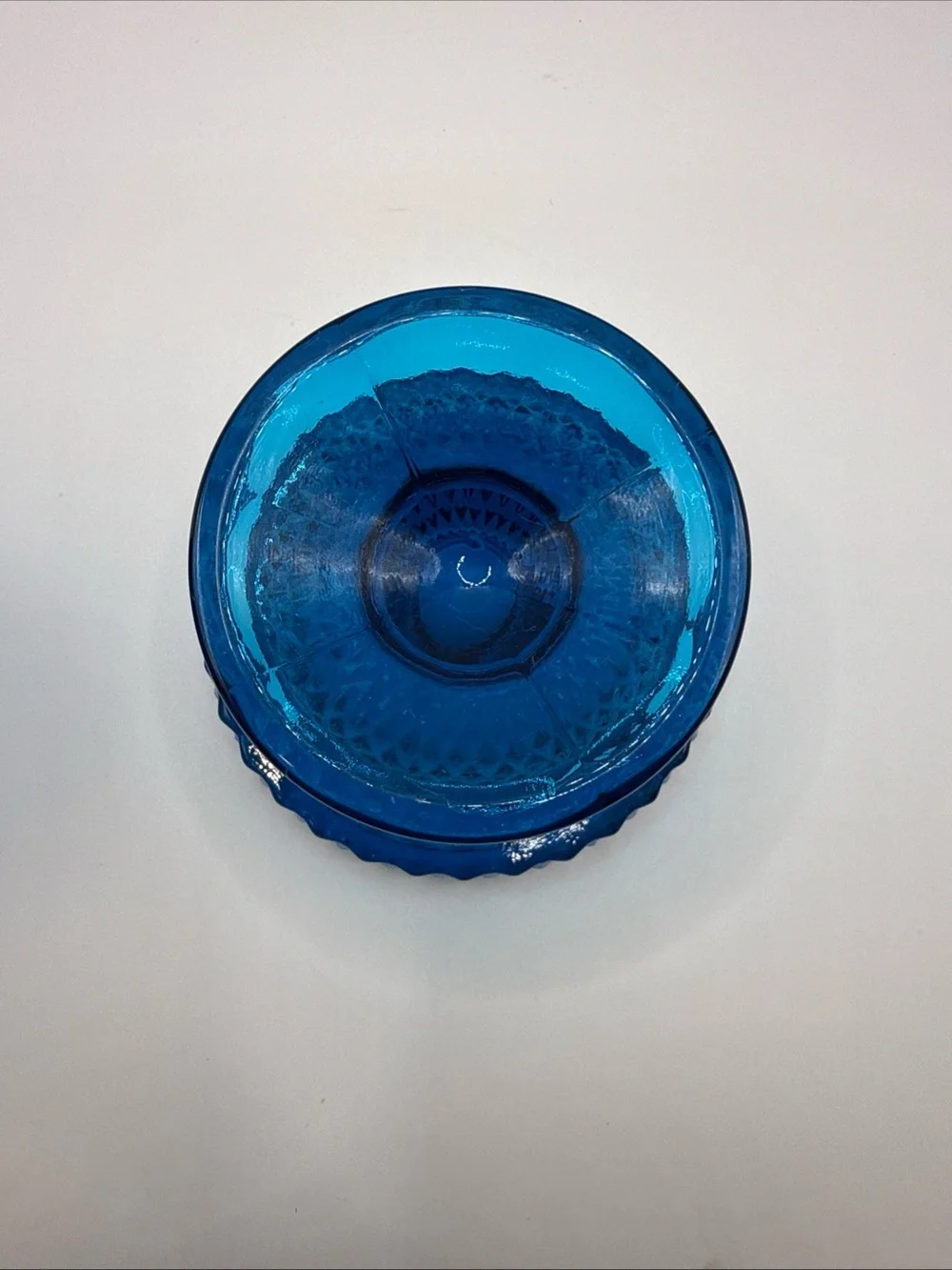 Vintage Viking Diamond Point Cobalt Blue Blunique Fairy Lamp (MINT)